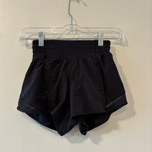 Lululemon Women's Hotty Hot Shorts 2.5” Black Lightweight Running Size 0